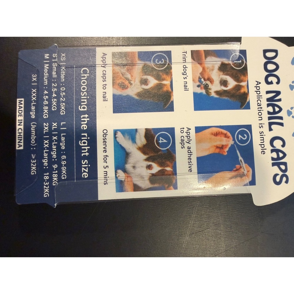 ZETPO Soft Pet Nail Caps for Dogs Size Large 5 Pack Multi Color Soft Claw Covers - Picture 2 of 2